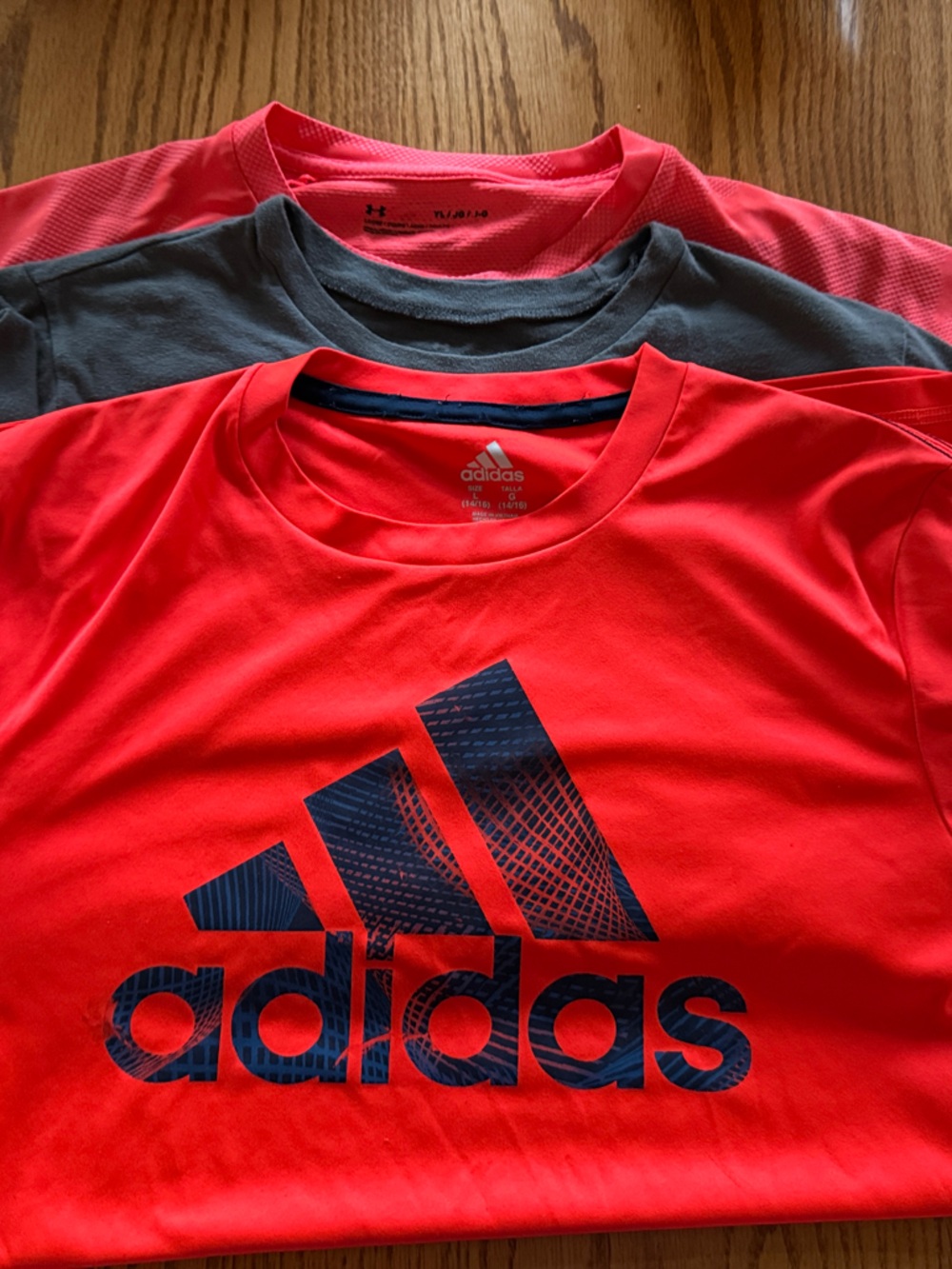 Reebok Kids Short Sleeve Tees - Bright Red, Gray, Coral Pink